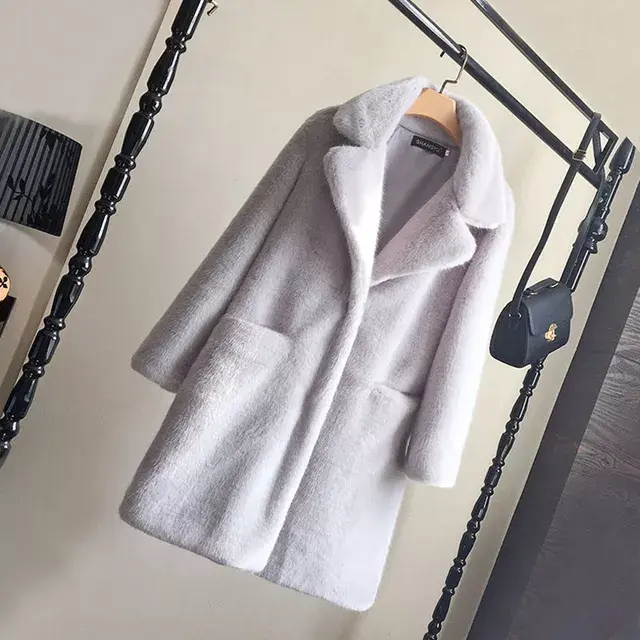 Hình thu nhỏ: Faux Mink Fur Coat Women Autumn Winter Thick Warm Fur Jackets Female