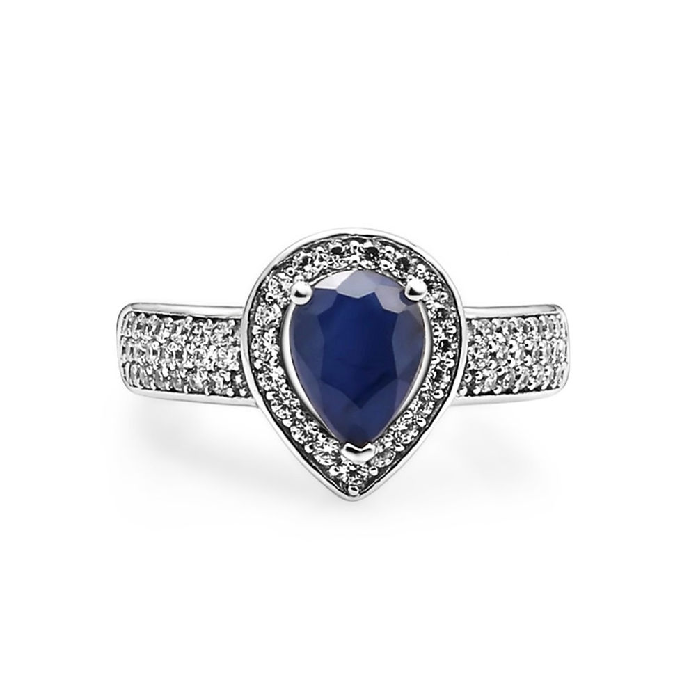 Thumbnail: GEM'S BALLET Classic Natural Blue Sapphire Gemstone Jewelry Set 925 Sterling