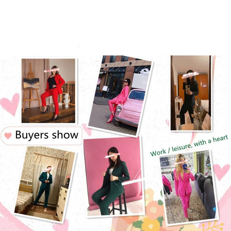 Küçük resim: Work Pant Suits OL 2 Piece Set For Women Business Interview Suit Set Uniform