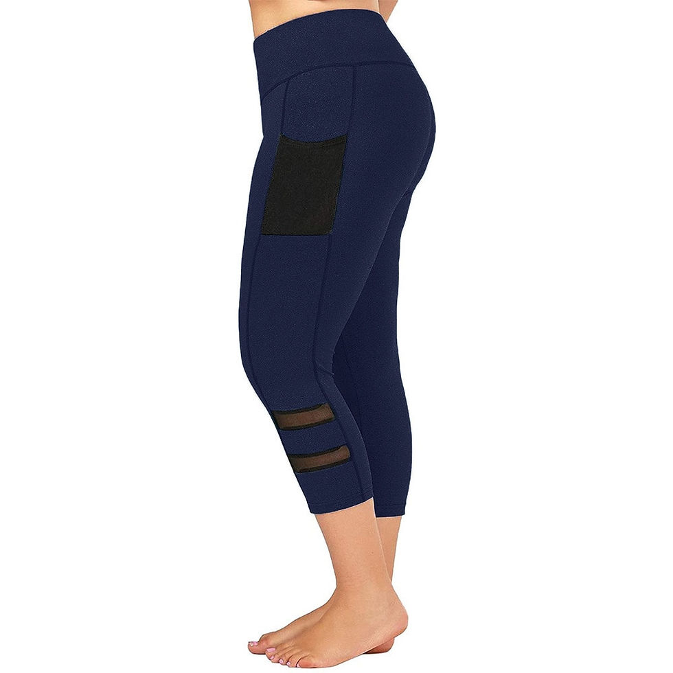 Thumbnail: Plus Size Fitness Push Up Leggings 3/4 Lady's Pants Women High Waist Elastic Sl