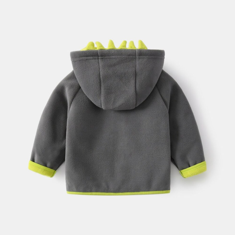 Thumbnail: 1-7T Winter Kids Boys Polar Fleece Hooded Jacket Zipper Cute Cartoon Crocodile