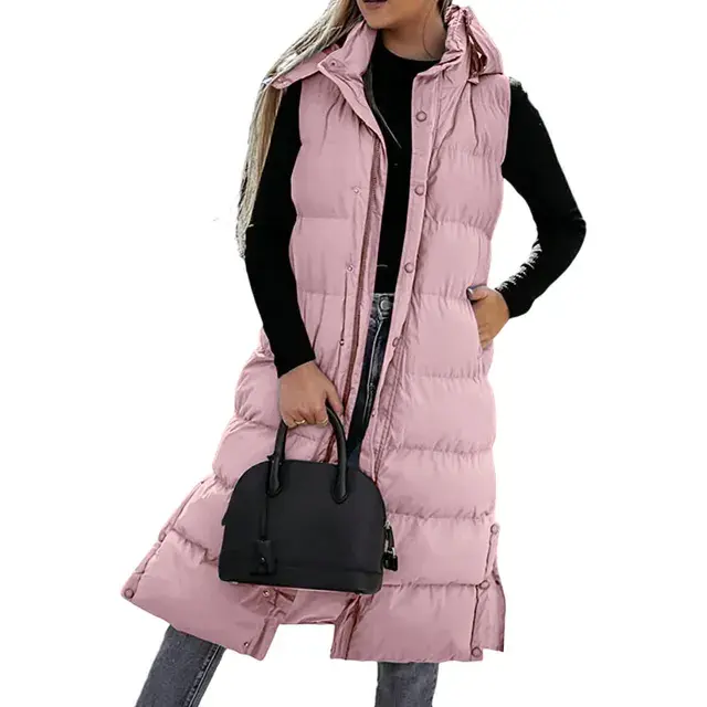 Thumbnail: 2023 NEW Lined Denim Jacket for Women Womens Sleeveless Coat Vest Winter