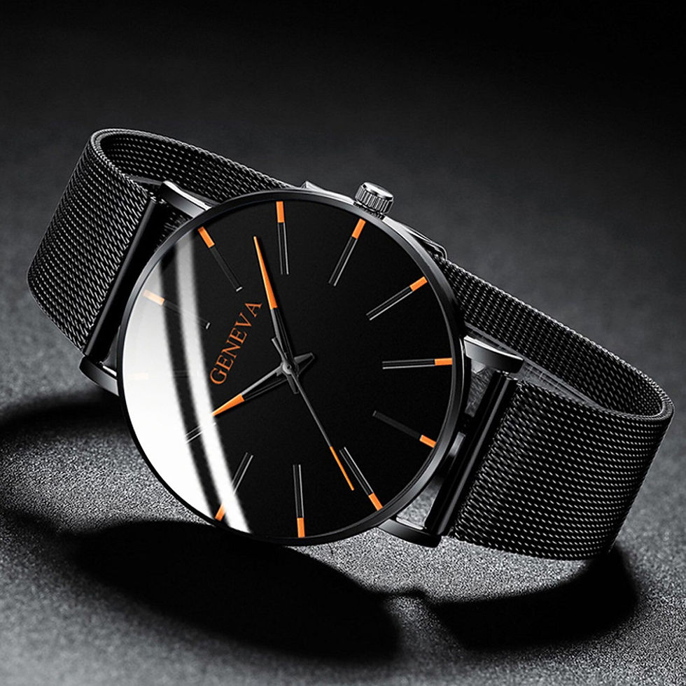 Miniaturbild: Men's Fashion Ultra Thin Watches Business Stainless Steel Mesh Quartz Watch