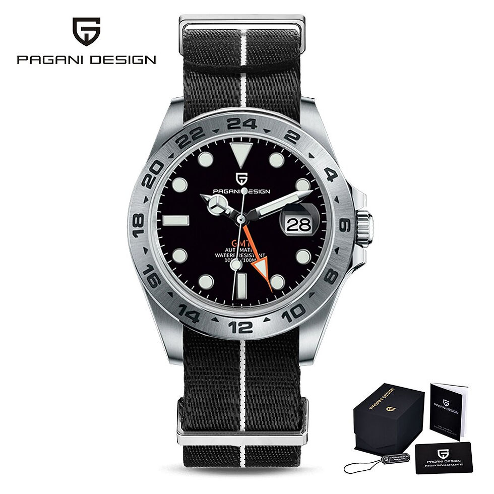 Miniatură: PAGANI DESIGN 2023 GMT Men Luxury Auto Mechanical Watch Stainless Steel