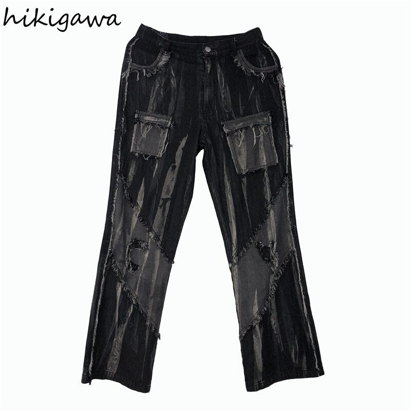 Thumbnail: Harajuku Y2K Jeans Women Streetwear Vintage Wide Leg Pants Women's