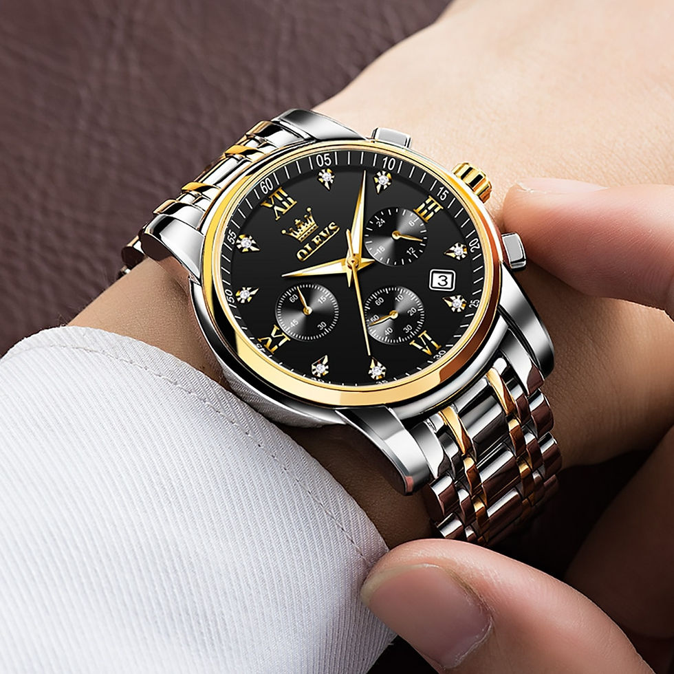 縮圖：Top Brand OLEVS Luxury Quartz Watch for Men Waterproof Stainless Steel Watch
