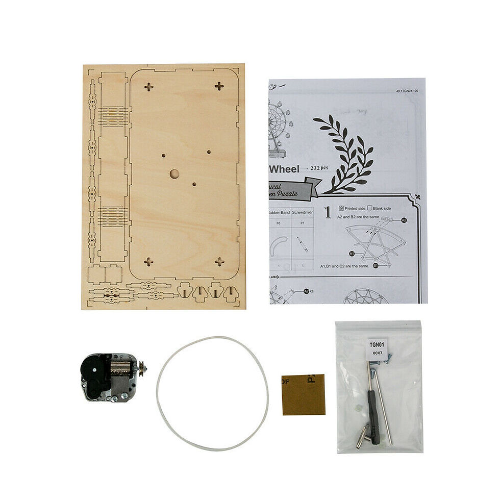 Thumbnail: Robotime DIY Rotatable 3d Wooden Puzzle Music Box Ferris Wheel For Gifts