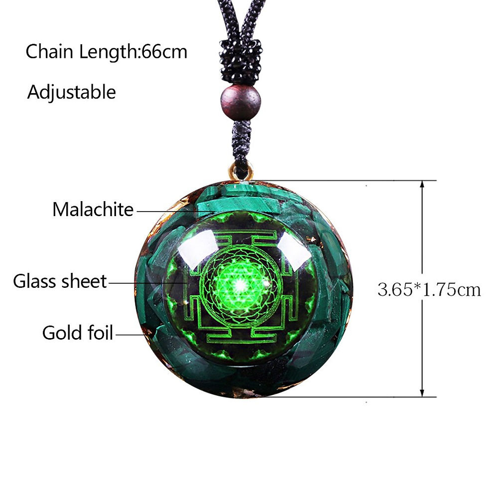 Thumbnail: Orgonite Pendant Malachite Crystal Quartz Necklace For Emf Protection Chakra