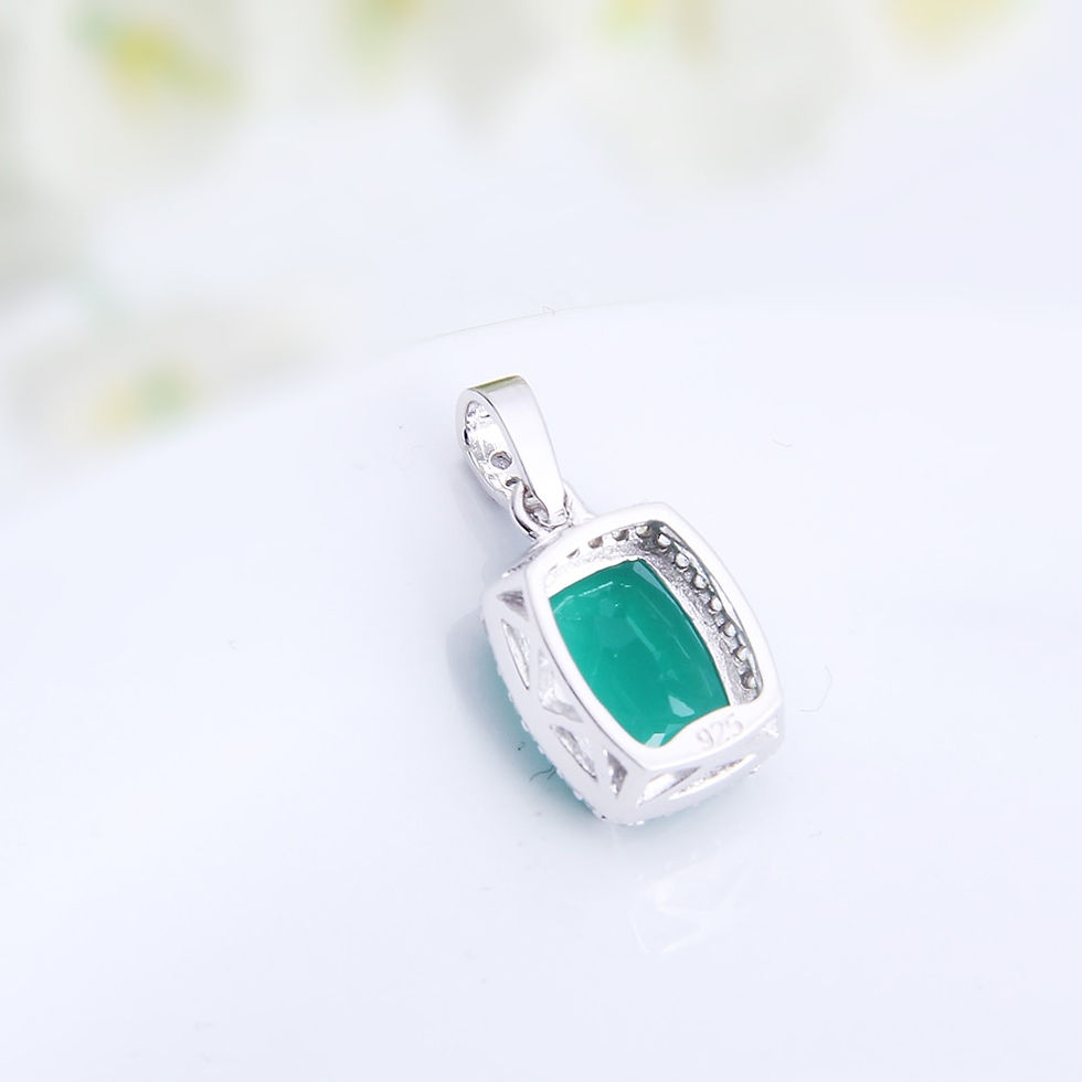 Thumbnail: GEM'S BALLET  3.67Ct Natural Green Agate Gemstone Pendant Necklace For