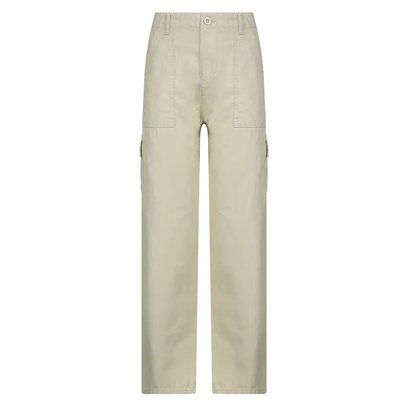 Thumbnail: Casual Baggy Jeans Women's Cargo Pants Pockets Streetwear Mom High Waist