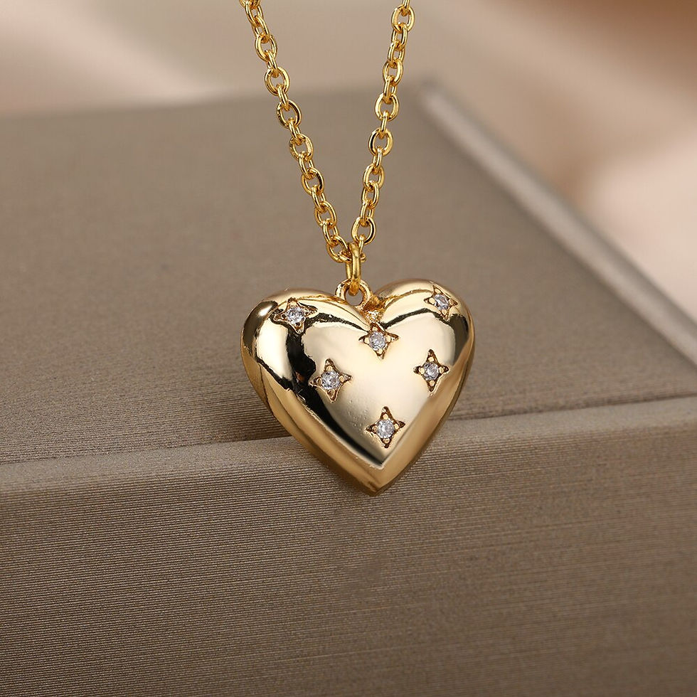Thumbnail: Heart Necklace For Women Stainless Steel Gold Color Necklaces Pendant 2022
