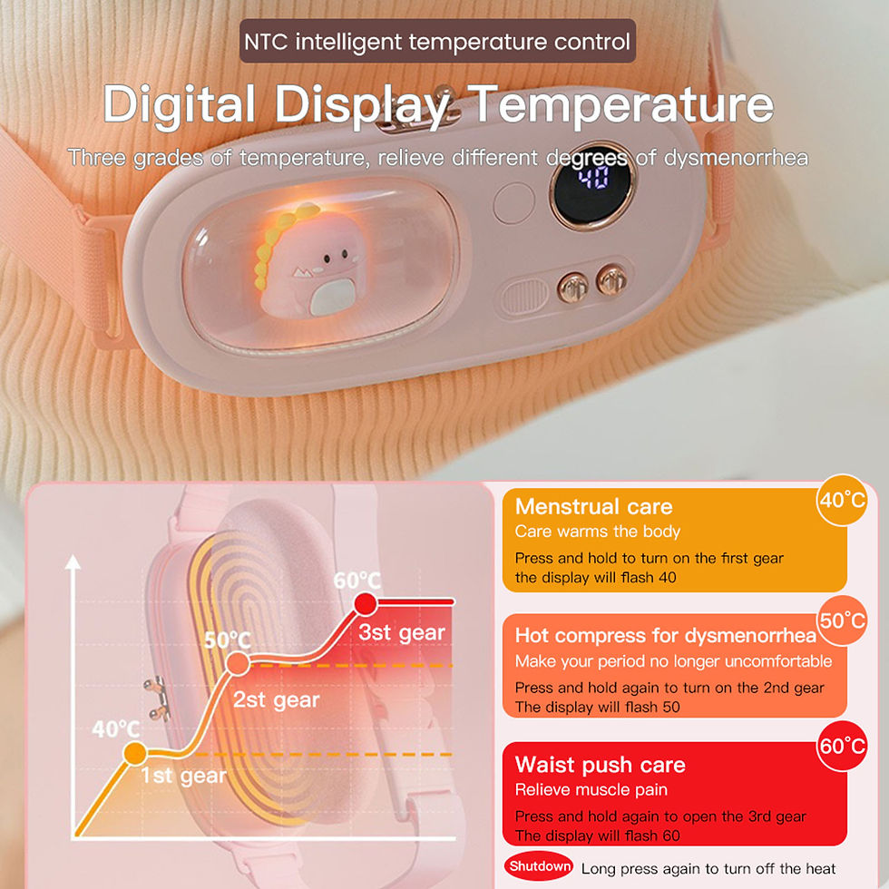 Miniatura: USB Rechargeable Period Warm Massager Abdomen Heated Pad Adjustable Lady