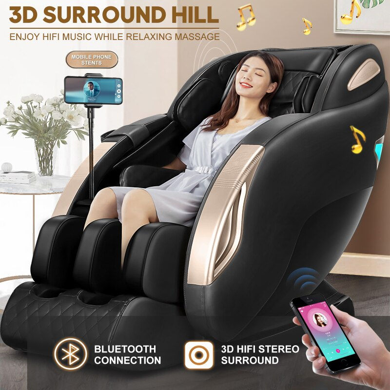 Thumbnail: Black Full Body Zero Gravity Shiatsu Recliner Neck Massage Chair Shiatsu