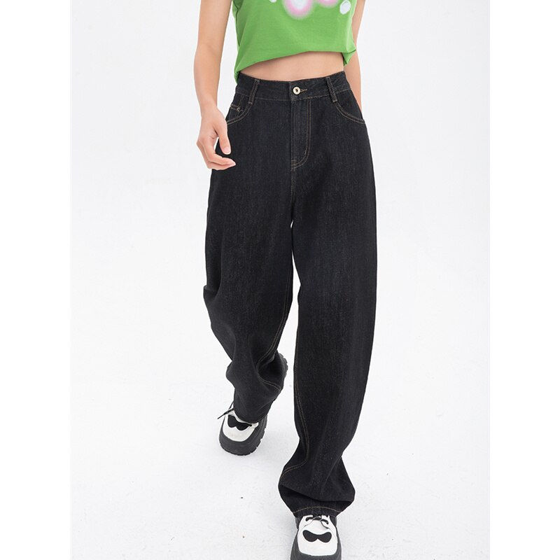 Thumbnail: Woman's Jeans High Waist Summer Wide Leg Denim Trouser Baggy Street Chic