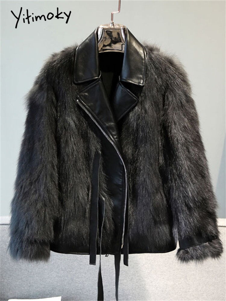 Thumbnail: 2023 Faux Fur Coats for Women Fall Winter 2022 New Oversized Zippers