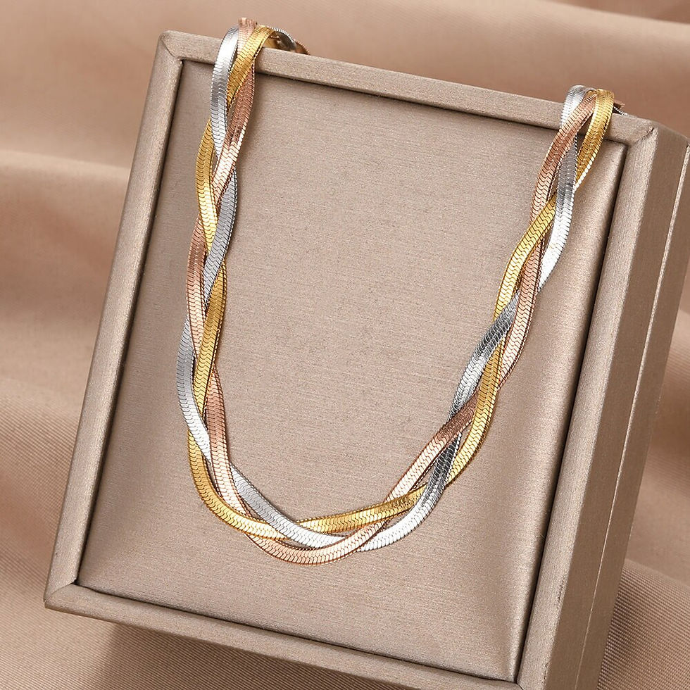 Thumbnail: 3 Colors Unisex Snake Chain Women Necklace Choker Stainless Steel