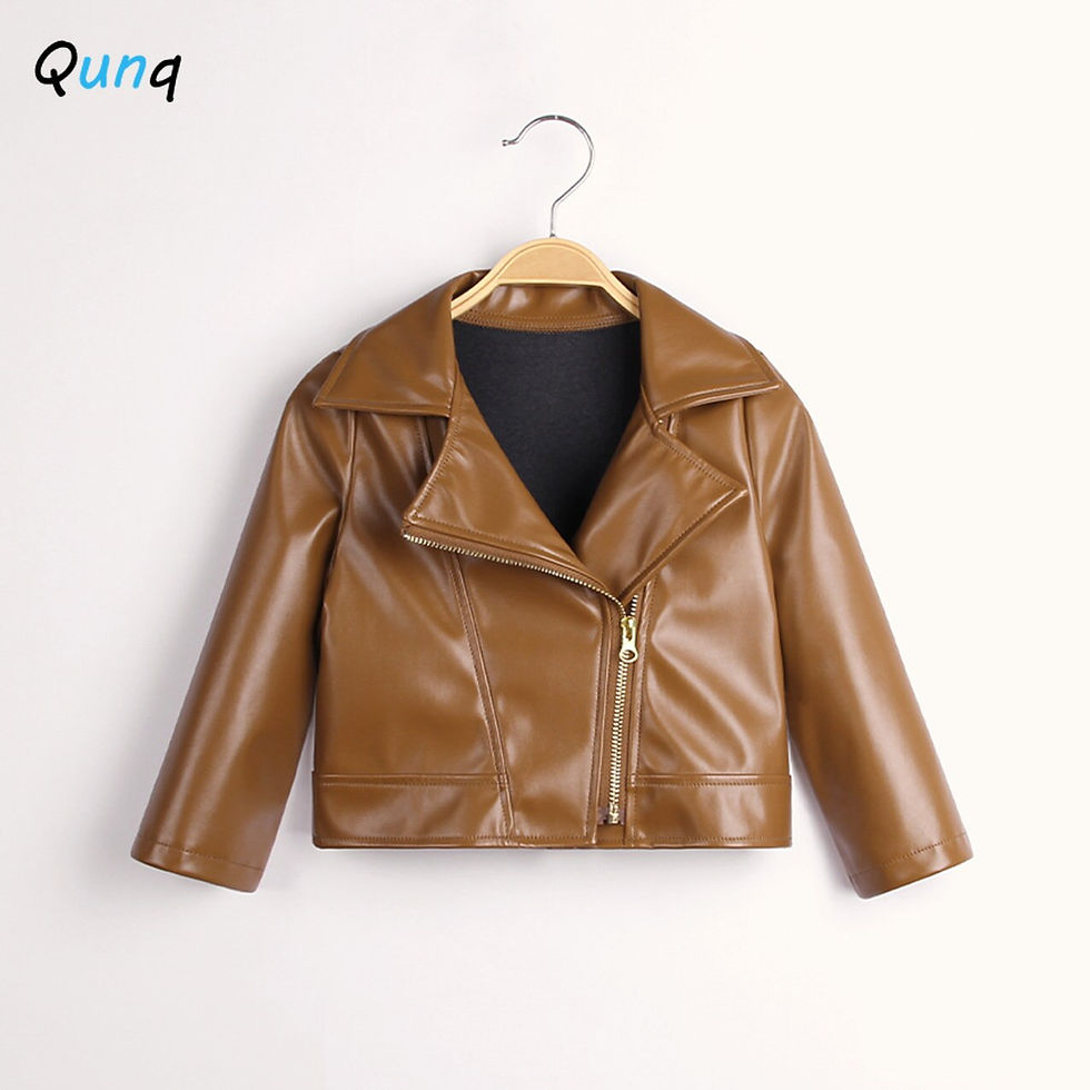 Thumbnail: Qunq Fall/Winter Ins Boys and Girls Solid Turn-down Collar Zipper Locomotive