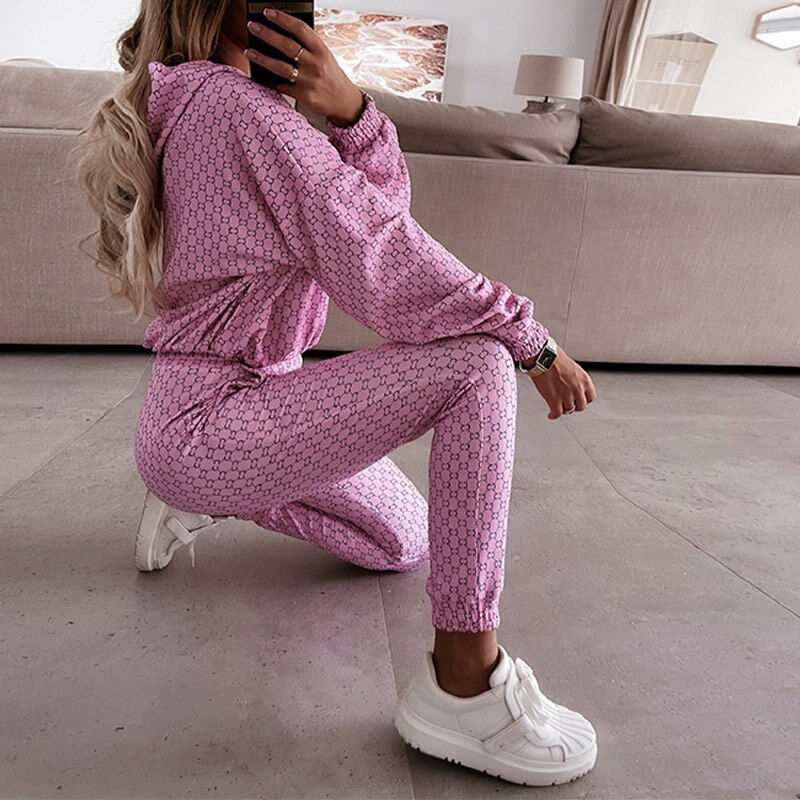 Women's sweater set two pieces of sweater sleeve 2021 and elastic pants suits