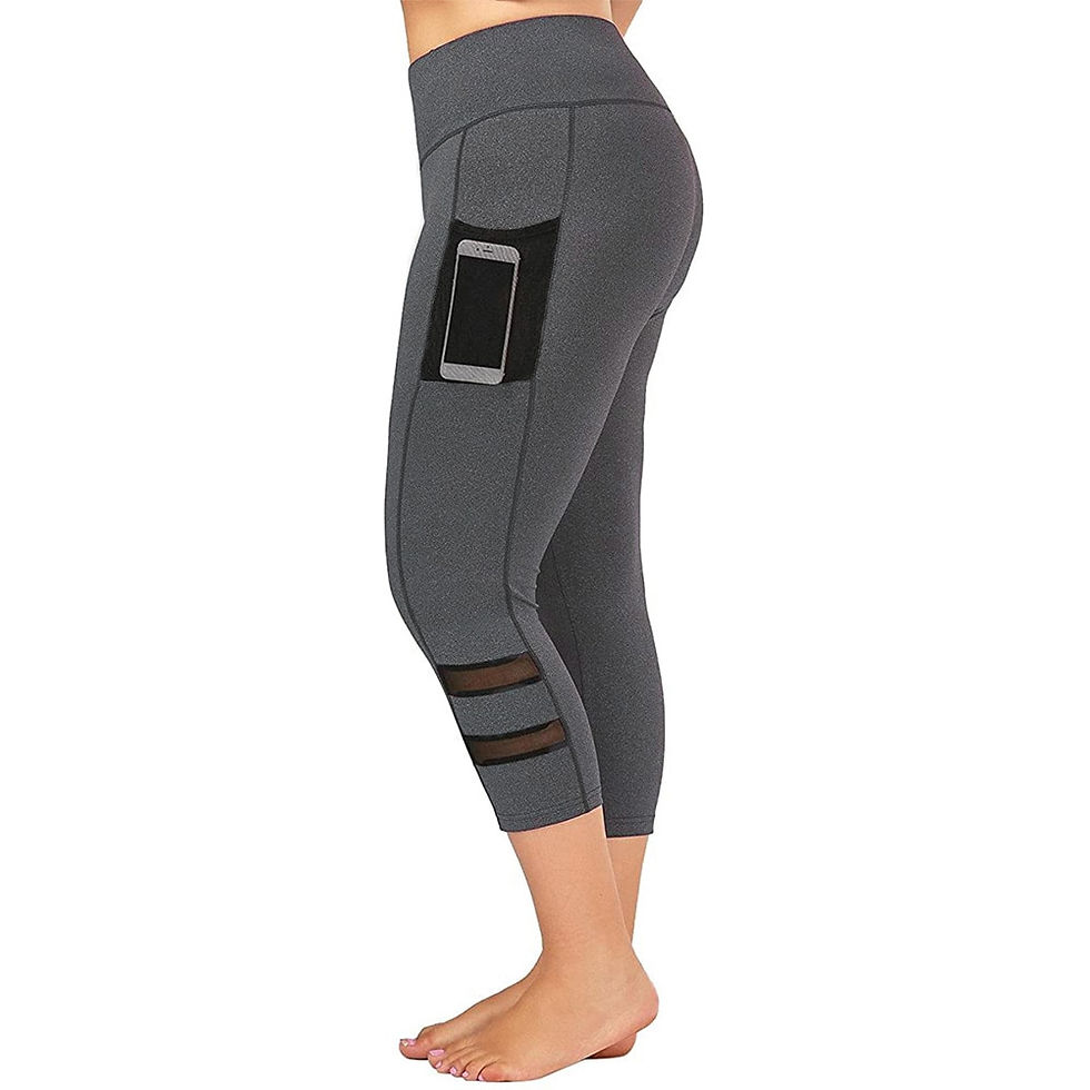 Thumbnail: Plus Size Fitness Push Up Leggings 3/4 Lady's Pants Women High Waist Elastic Sl