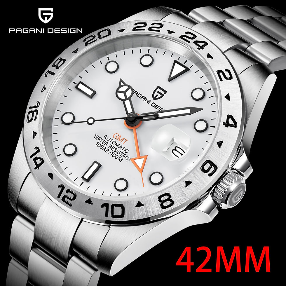 섬네일: PAGANI DESIGN 2023 GMT Men Luxury Auto Mechanical Watch Stainless Steel