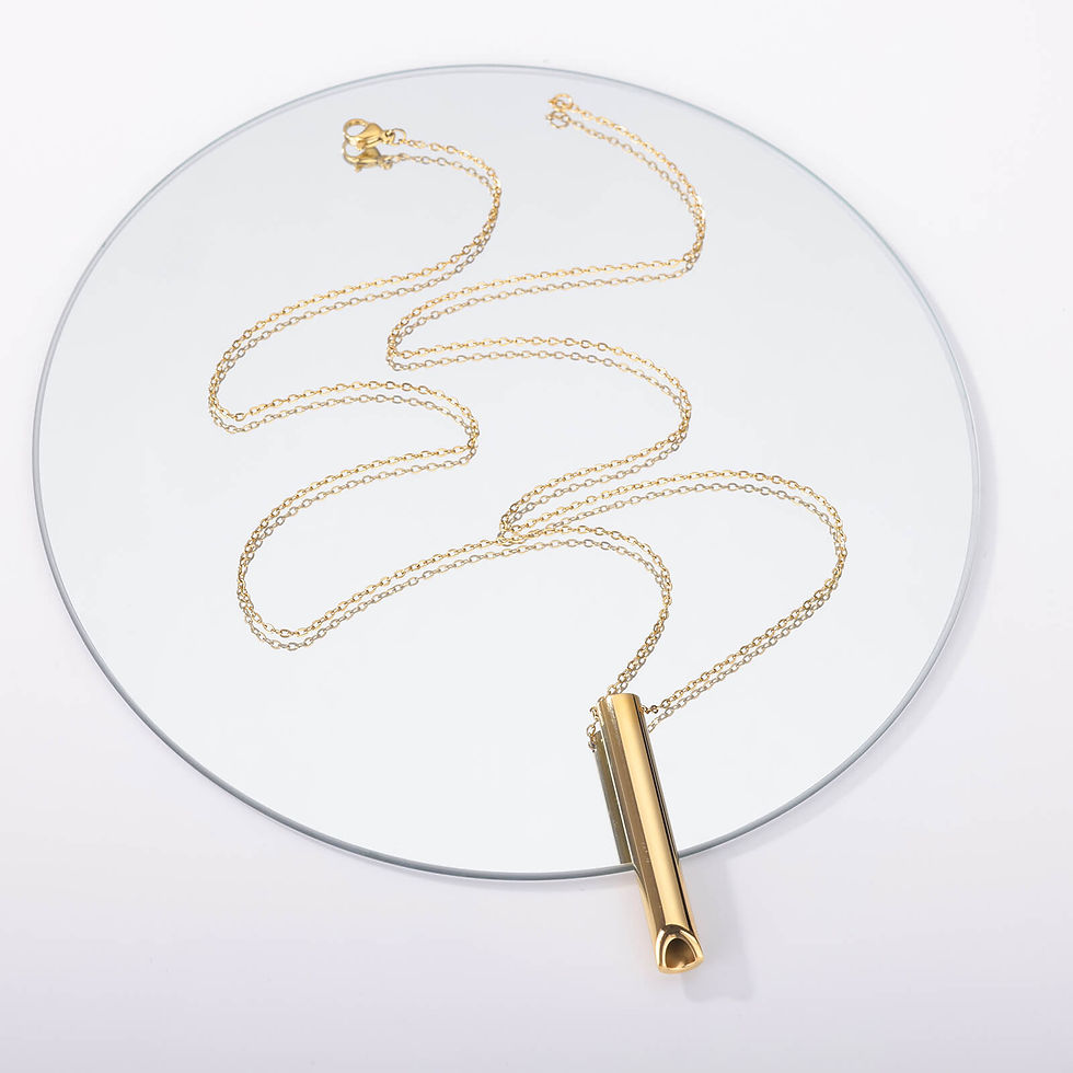 Miniatura: Stainless Steel Anxiety Necklaces for Women Men Mindful Meditation Breathing