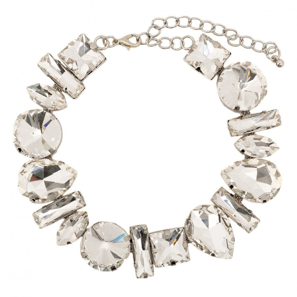 Stonefans Baroque Geometry Crystal Choker Necklace Banquet for Women Luxury