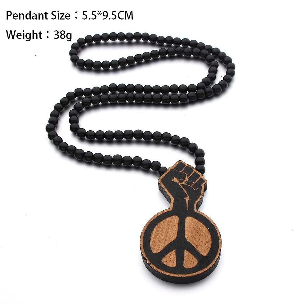 Μικρογραφία: SOMEHOUR King Lion Africa Map Pendant Necklace String Wood Beads Chains