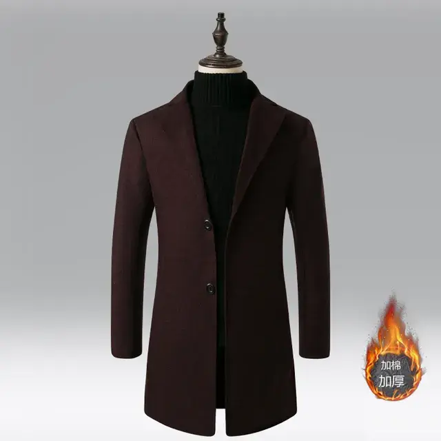 Thumbnail: 2023New Trench Coats For Men Long Jackets Men Casual Wool Blends Business