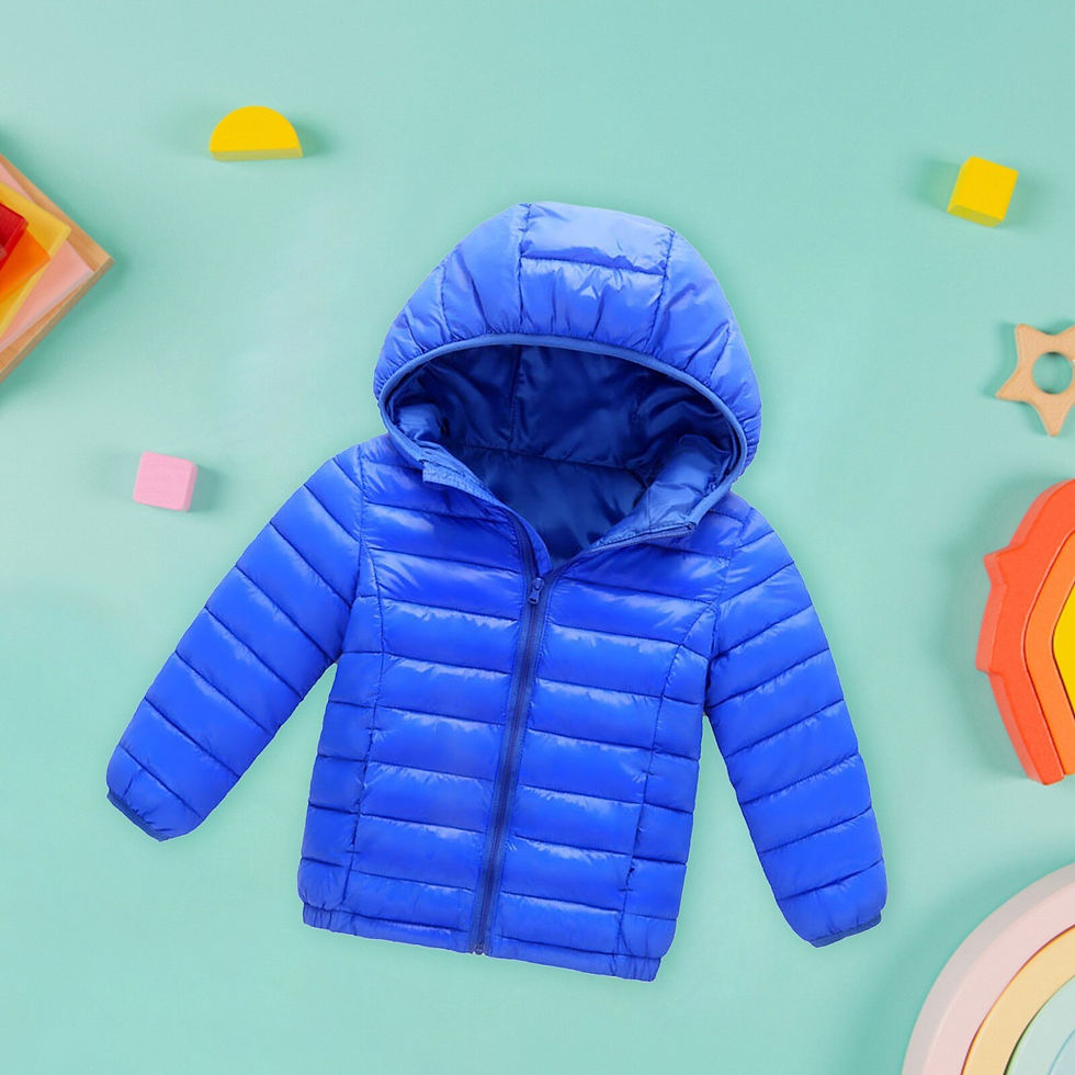 Thumbnail: Blue Small And Medium Sized Boys And Girls Warm Cotton Padded Jacket Autumn And