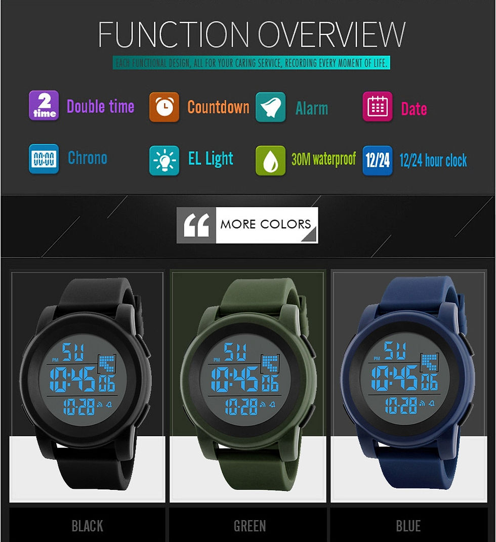 Thumbnail: Free Shipping Luxury Digital Wristwatches Watches For Men Analog Digital