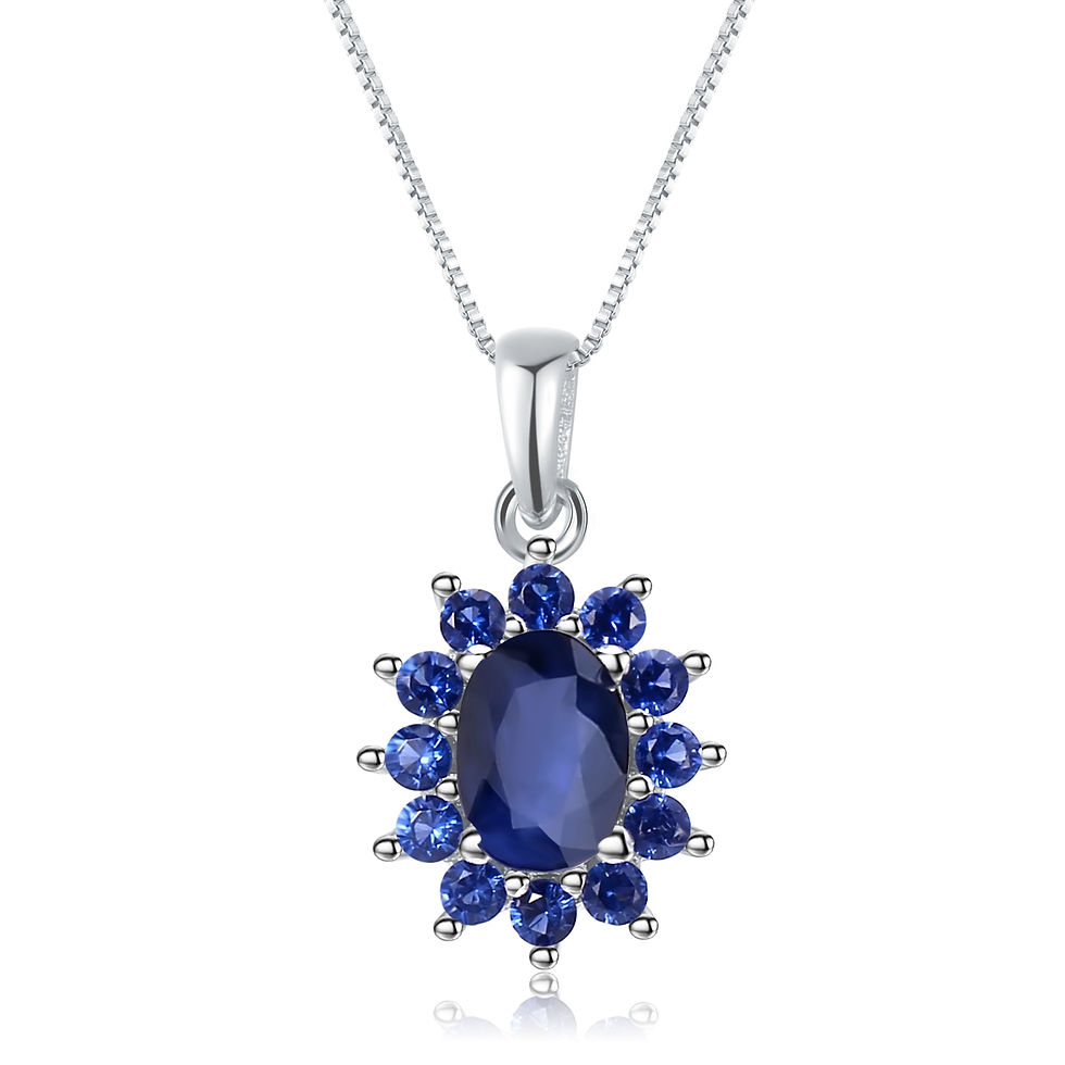 Thumbnail: Gem's Ballet Classic 0.94Ct Natural Blue Sapphire Genuine 585 14K 10K 18K