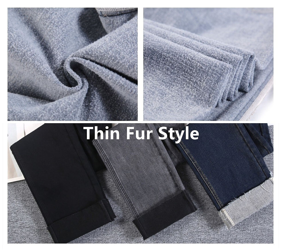 Thumbnail: ZHISILAO New Autumn Winter Warm Jeans Women Retro Straight Denim Pants