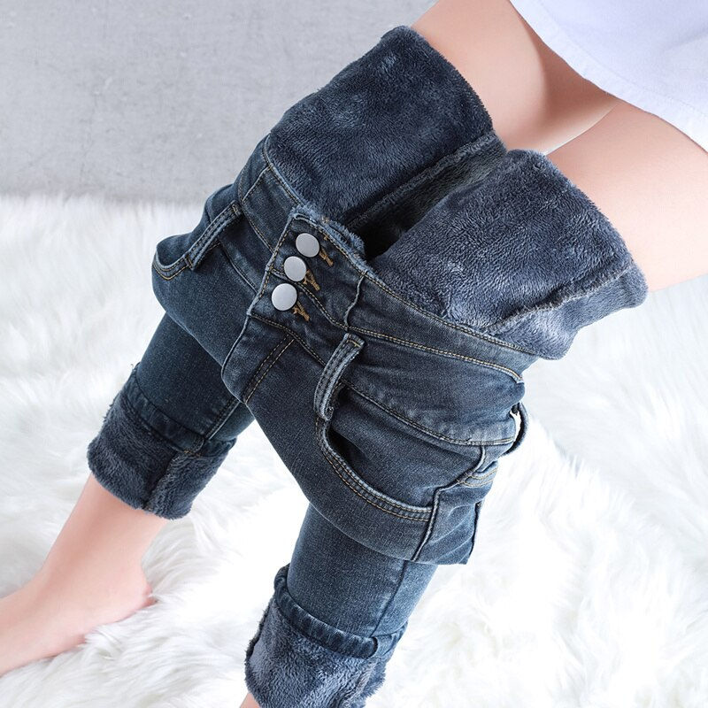 Miniatura: ZOENOVA Warm Y2K Jeans For Women Winter 2022 Velvet Thick Denim Pants