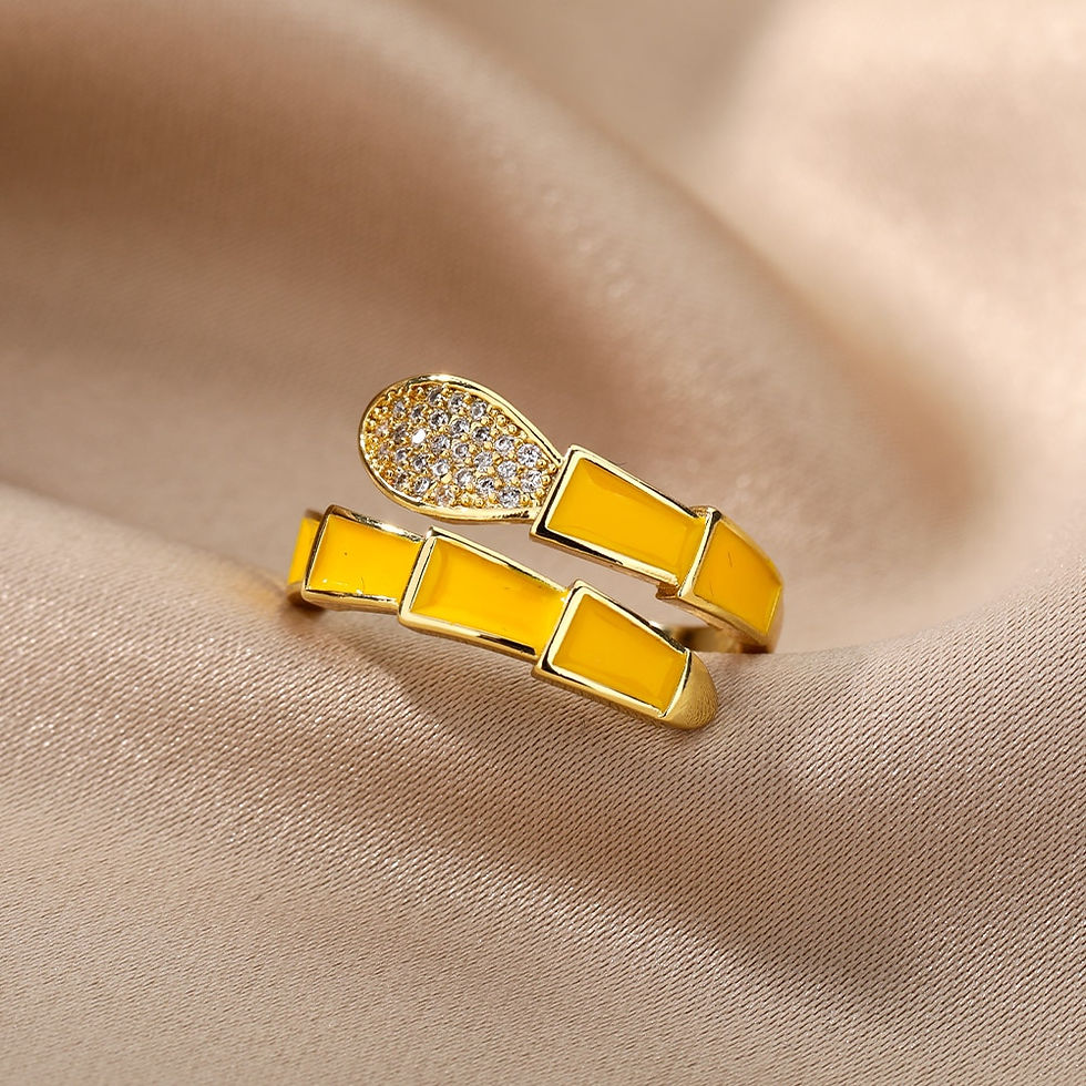 Thumbnail: Aesthetic Enamel Rings For Women Adjustable Drip Oil Colorful Snake Ring 2022