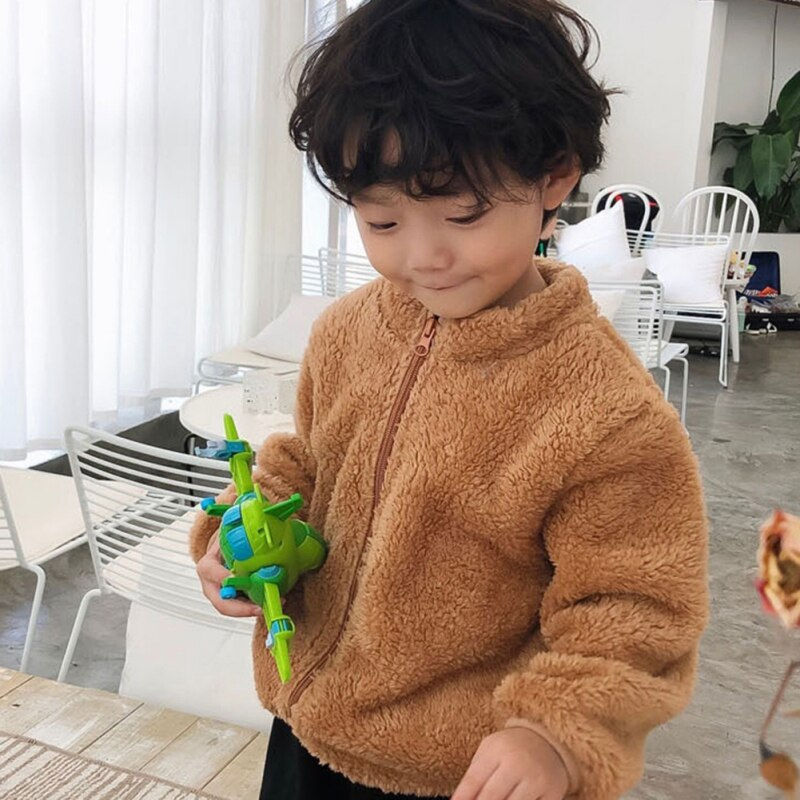 Thumbnail: Baby Girls Boys Fleece Coat Kids Baby Warm Outfits Double-sided Velvet Clothes
