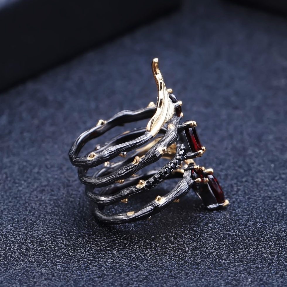 Thumbnail: GEM'S BALLET 2.75Ct Natural Red Garnet Gemstone Finger Ring 925 Sterling