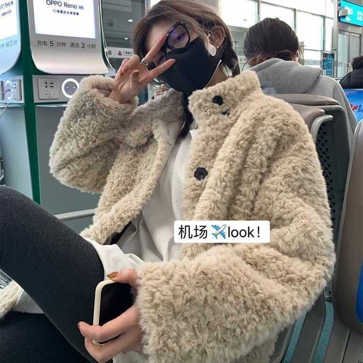 Winter Women Jackets faux fur teddy BEAR FUR Outerwear Female Overcoat