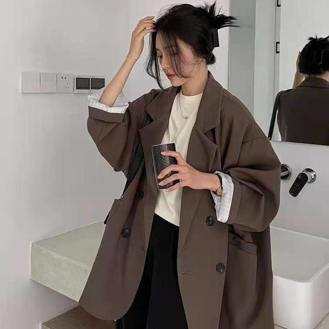 Women's Large Blazer Coats Spring Autumn Fashion Korean Version Loose Top