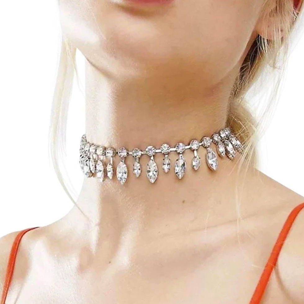 Miniature : Stonefans Fashion Rhinestone Water Drop Choker Necklace for Women