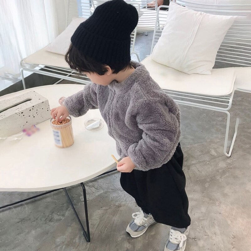 Thumbnail: Baby Girls Boys Fleece Coat Kids Baby Warm Outfits Double-sided Velvet Clothes