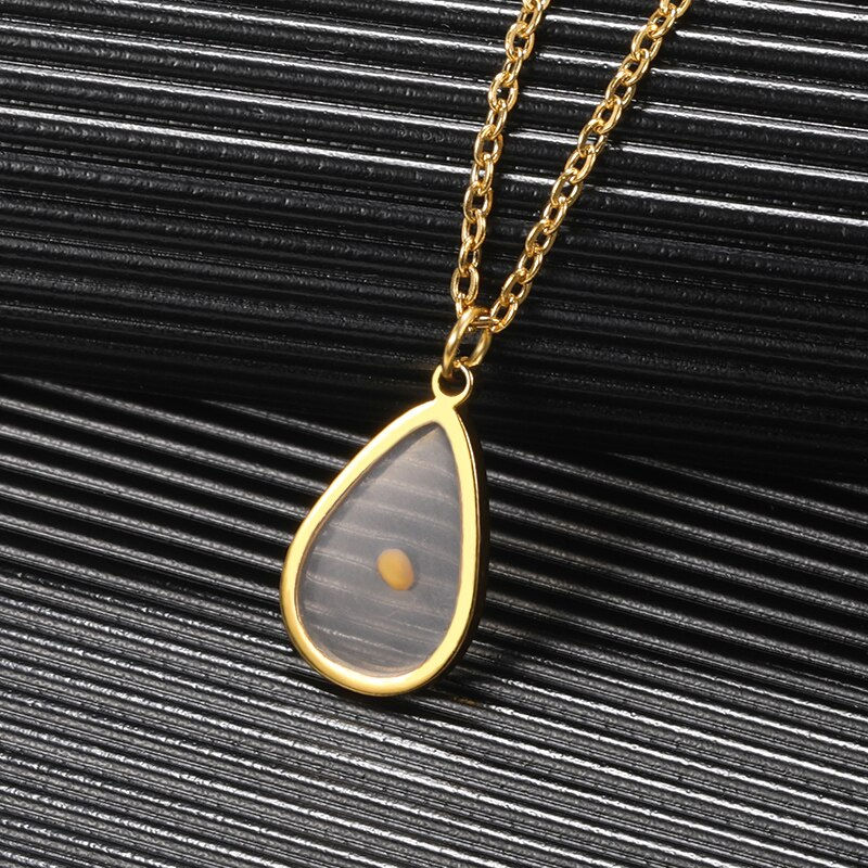 Miniatura: Faith Over Fear Acylic Mustard Seed Necklace Stainless Steel Mountain Necklace