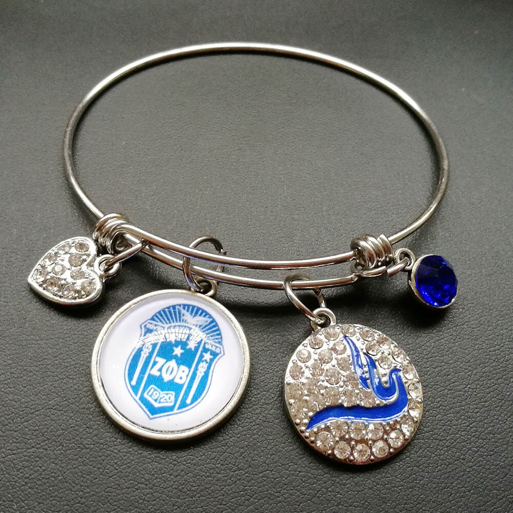 Handmade Greek Sorority Letter Heart Maple Leaf Adjustable Bracelet Jewelry