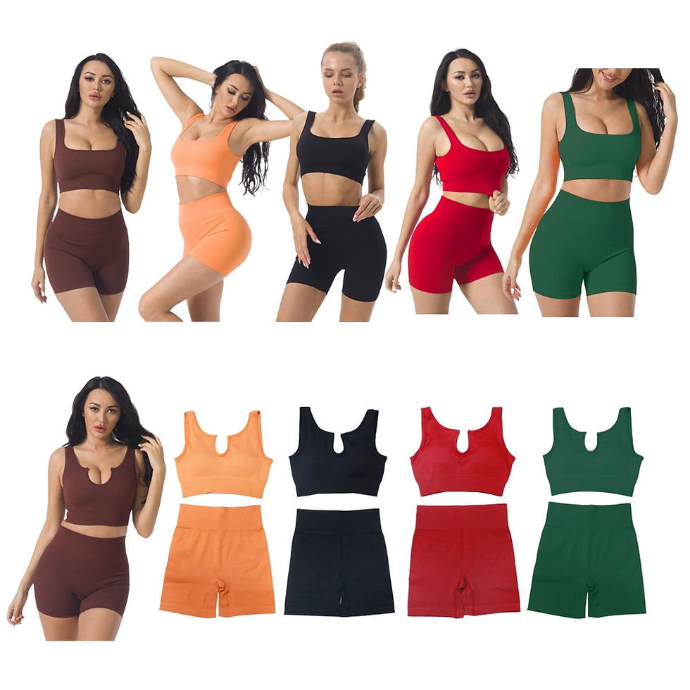 Indexkép: 2pcs Set Yoga Top Leggings Ribbed High Waist Nylon Gym Clothes Sleeveless