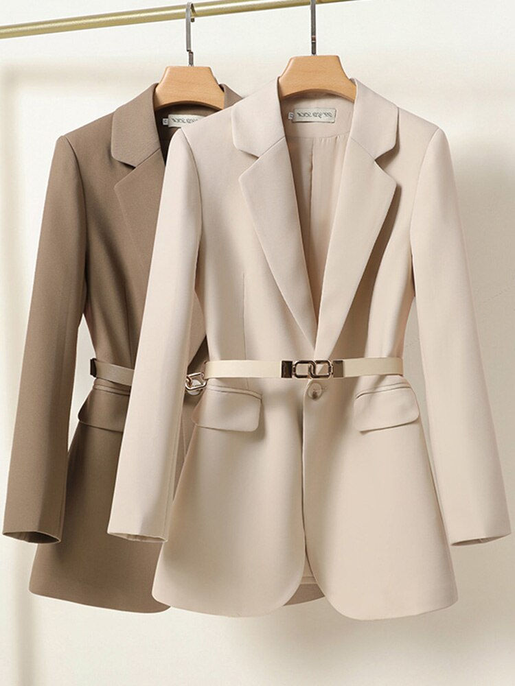 Indexkép: FTLZZ Spring Autumn Elegant Women Notched Collar Single Breasted Blazer