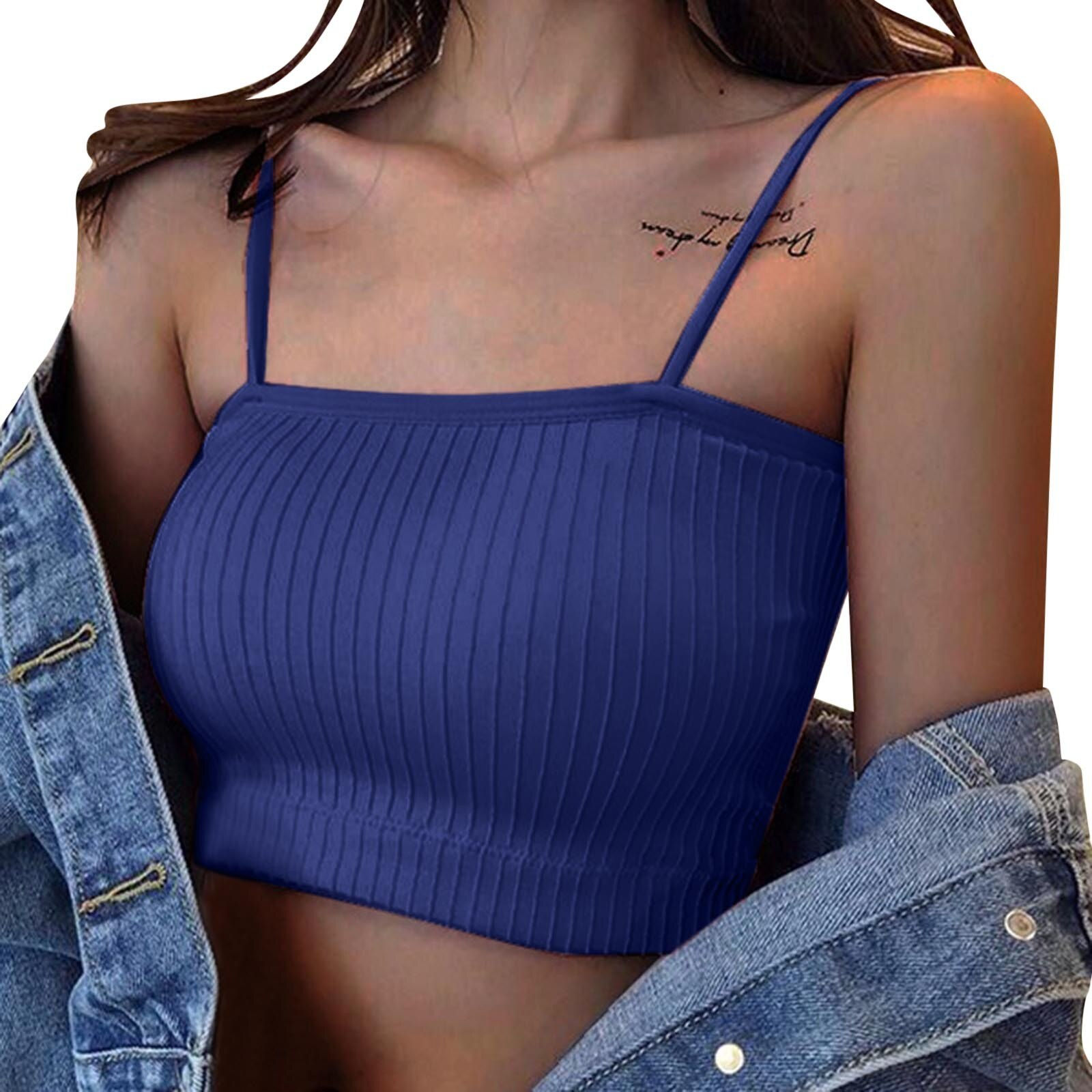 White Knitted Tank Tops Crop Tops Women T-shirt Gorgeous Sleeveless Camisole