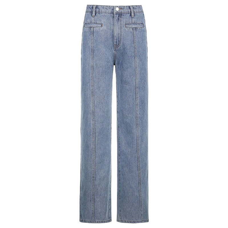 Pikkukuva: Retro Five Pointed Star Straight Women Jeans European and American Style