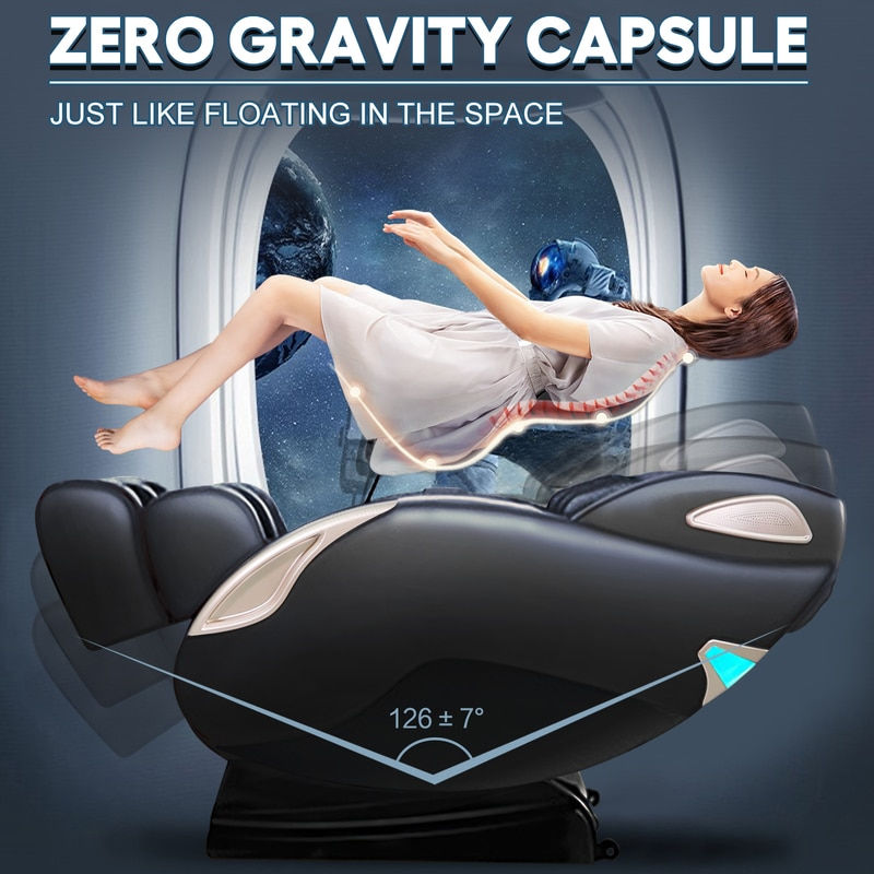 Pikkukuva: Black Full Body Zero Gravity Shiatsu Recliner Neck Massage Chair Shiatsu