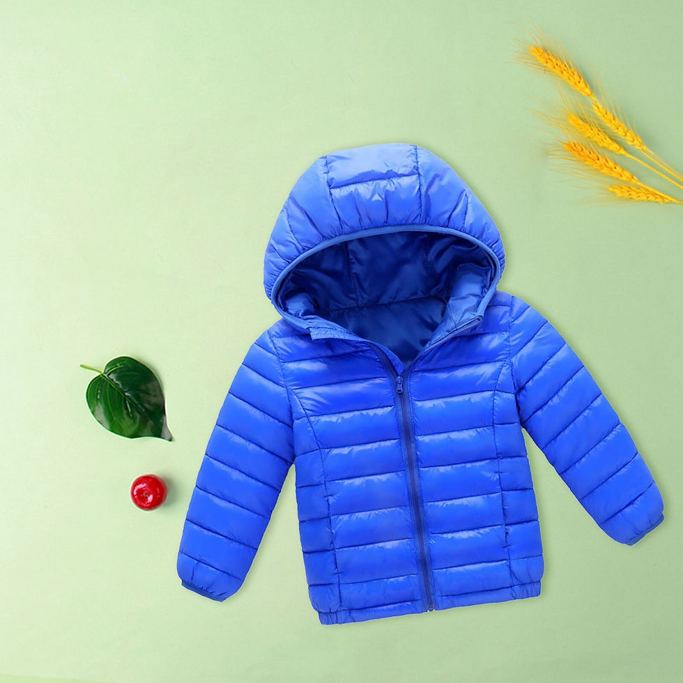 Thumbnail: Blue Small And Medium Sized Boys And Girls Warm Cotton Padded Jacket Autumn And