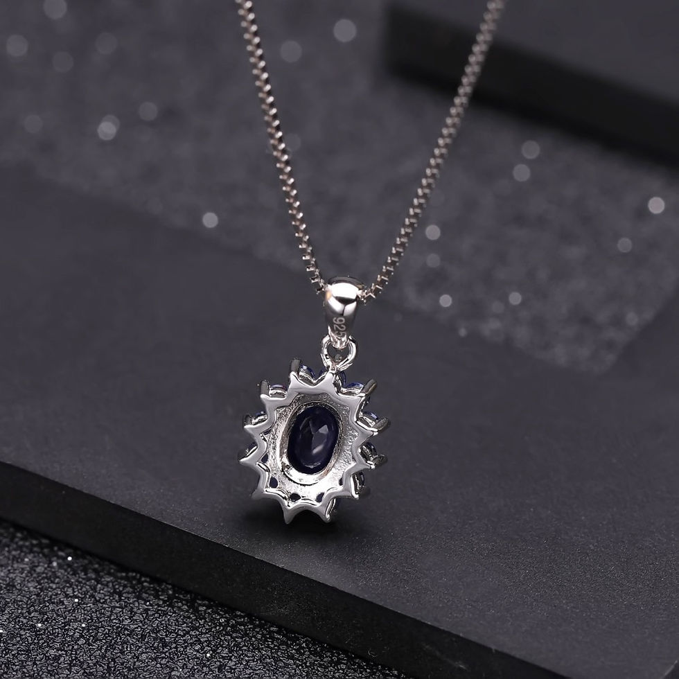 Thumbnail: Gem's Ballet Classic 0.94Ct Natural Blue Sapphire Genuine 585 14K 10K 18K