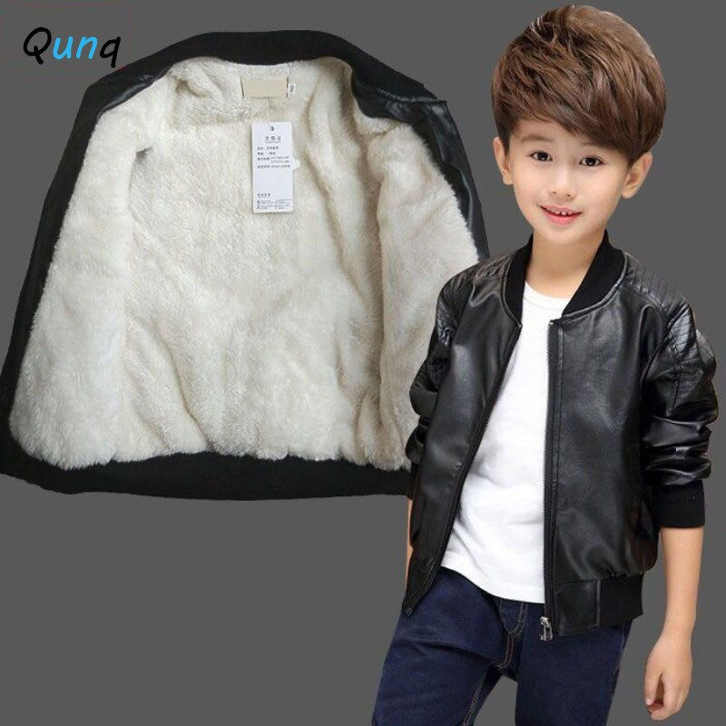 Thumbnail: Qunq Autumn And Winter Korean Version Handsome Boys' Leather Jacket Trend